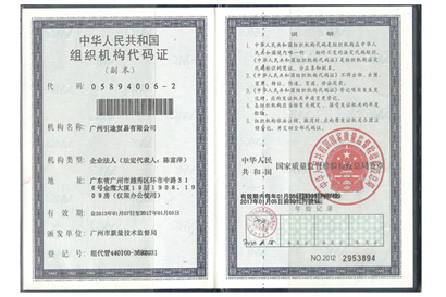 企业组织机构代码证副本